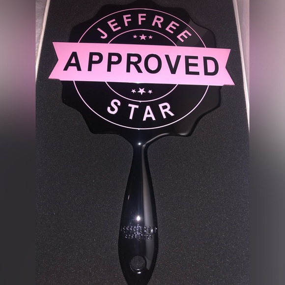 JEFFREE STAR APPROVED black and pink hand held mirror NEW IN BOX - Picture 3 of 12